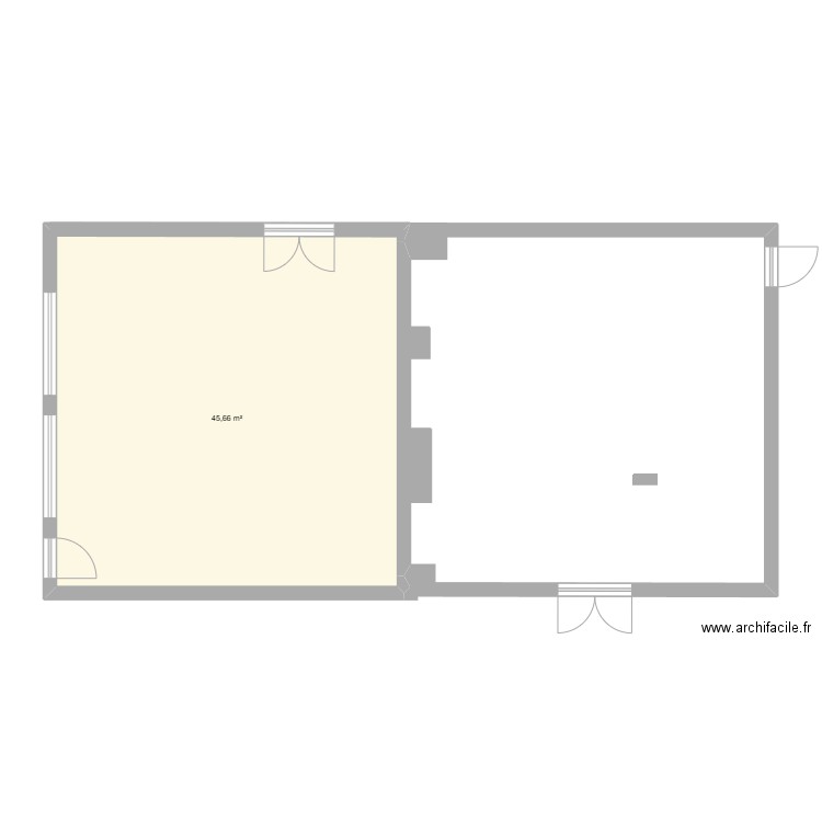 Plan de la classe. Plan de 1 pièce et 46 m2