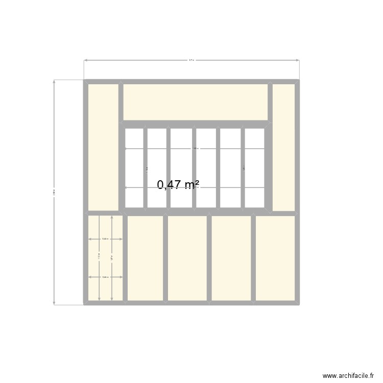 Lucky Grill. Plan de 14 pièces et 8 m2