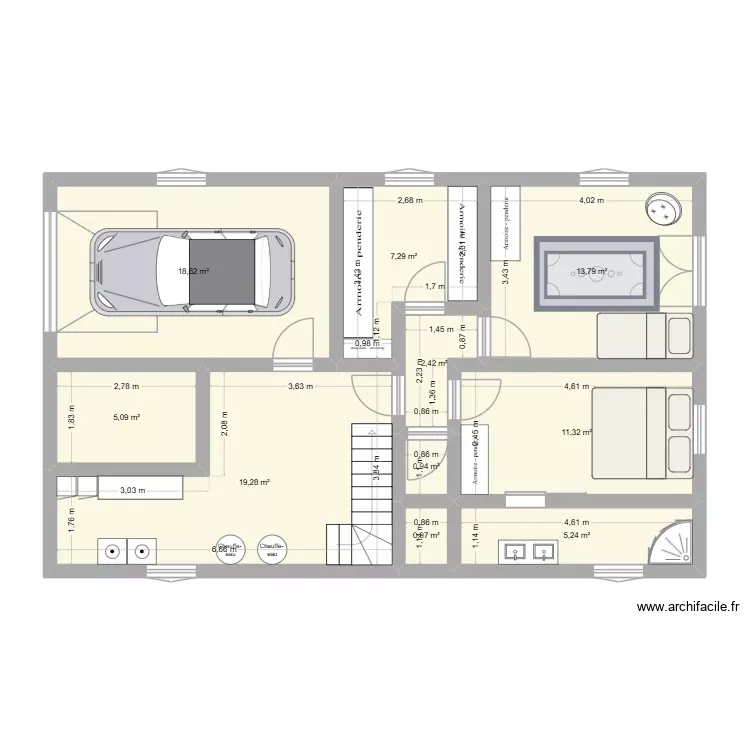 St eustache RDC. Plan de 10 Pièces et 85 m² St eustache RDC. Plan de 10 Pièces et 85 m²