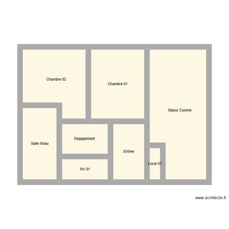 350602585. Plan de 8 pièces et 53 m2