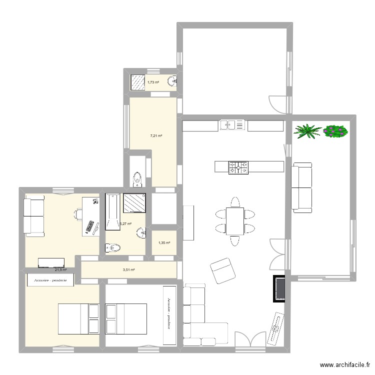 projet 1. Plan de 6 pièces et 41 m2