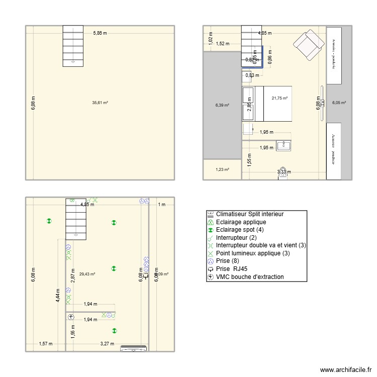 combles. Plan de 0 pièce et 0 m2