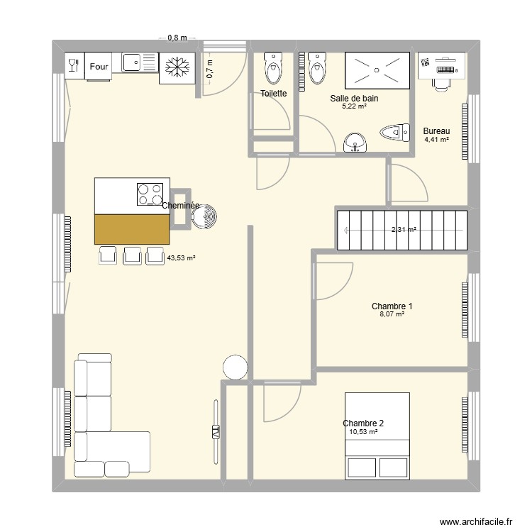 Maison sgdf aménagée. Plan de 0 pièce et 0 m2 Maison sgdf aménagée. Plan de 0 pièce et 0 m2