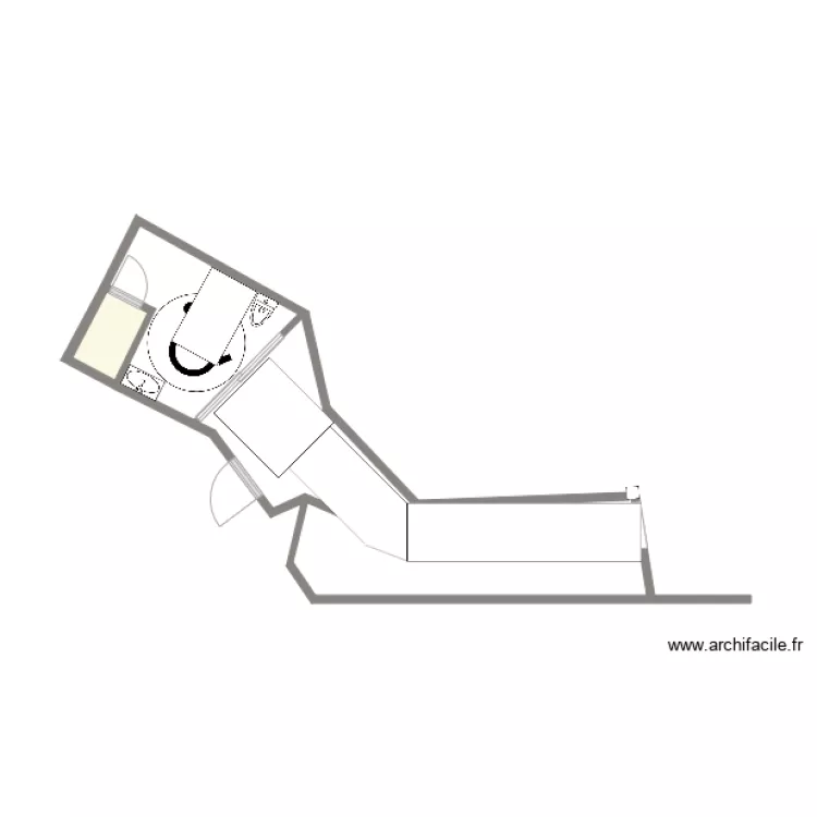 Plan Univers Caf&eacute; Sanitaire PROJECTION PMR. Plan de 