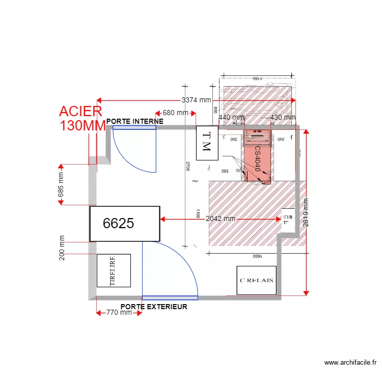 PLAN DE MASSE EXISTANT ST ANDRE CS4040. Plan de 