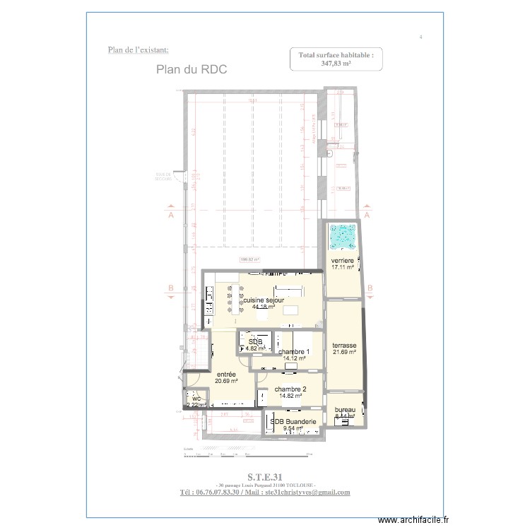 plan saint Ex 3 chambres meubles. Plan de 0 pièce et 0 m2