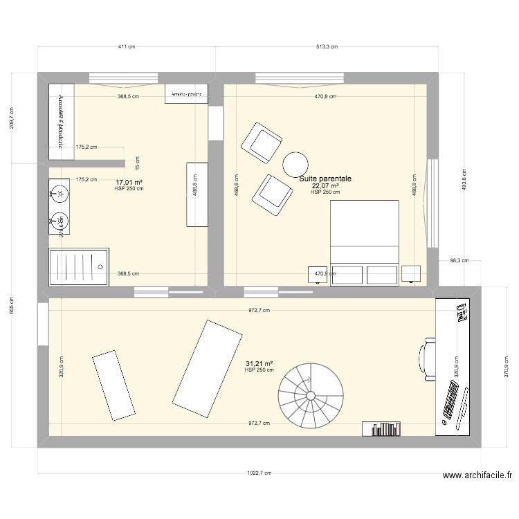 Suite parentale. Plan de 0 pièce et 0 m2