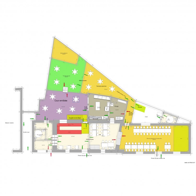 Plan de distribution FeSTBAR Projet1 avec tables. Plan de 0 pièce et 0 m2
