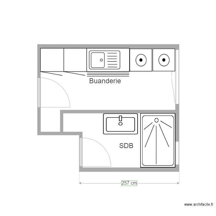 SDB BAS. Plan de 0 pièce et 0 m2