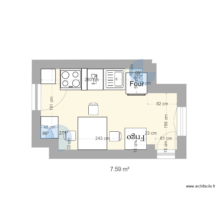 Pierrick plan implentation cuisine v2. Plan de 0 pièce et 0 m2