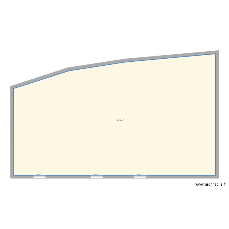 plan avec implantation. Plan de 3 pièces et 309 m2