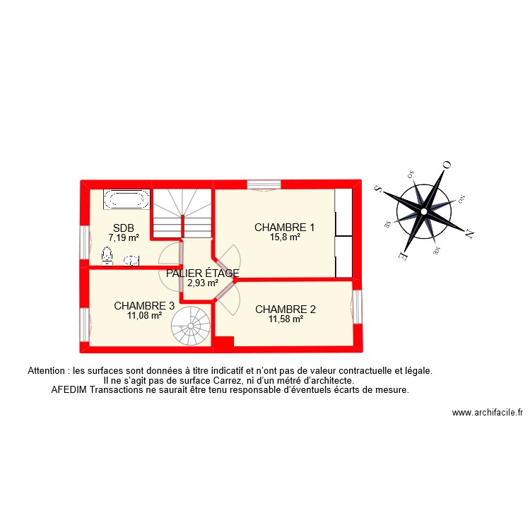 BI 8767 ETAGE 1. Plan de 23 pièces et 232 m2