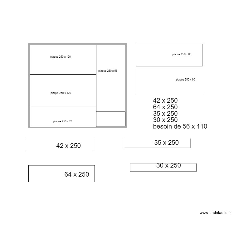 placo. Plan de 0 pièce et 0 m2