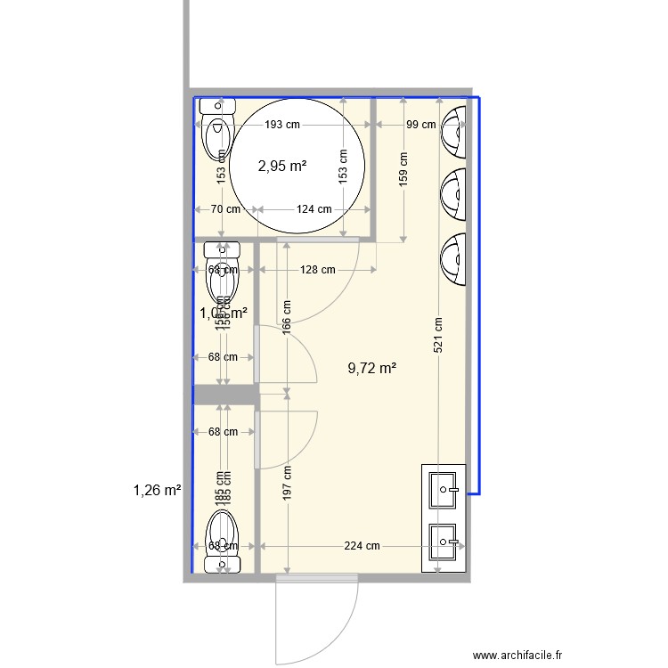 Projet wc 3. Plan de 0 pièce et 0 m2