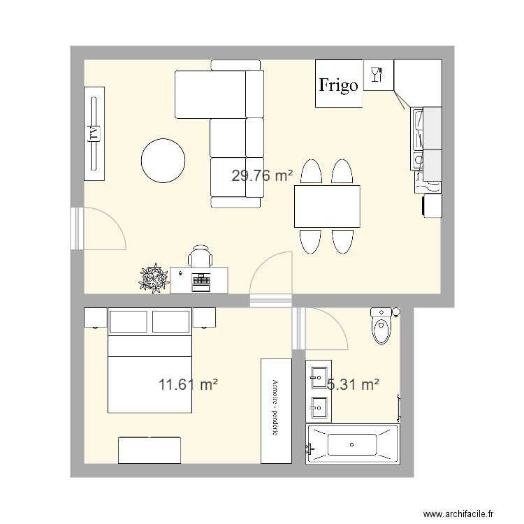 Petit appartement. Plan de 0 pièce et 0 m2