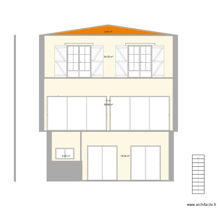 facade. Plan de 0 pièce et 0 m2