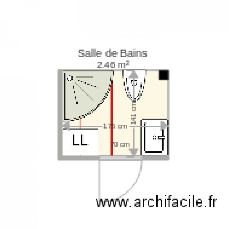Salle de bains. Plan de 0 pièce et 0 m2