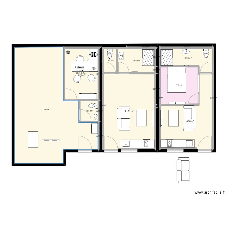 VILLIERS OP 5. Plan de 21 pièces et 105 m2