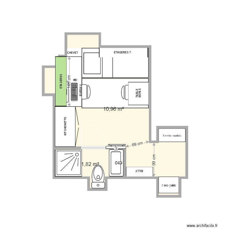 STUDIO ST LEGER 21 11 04 1022. Plan de 0 pièce et 0 m2