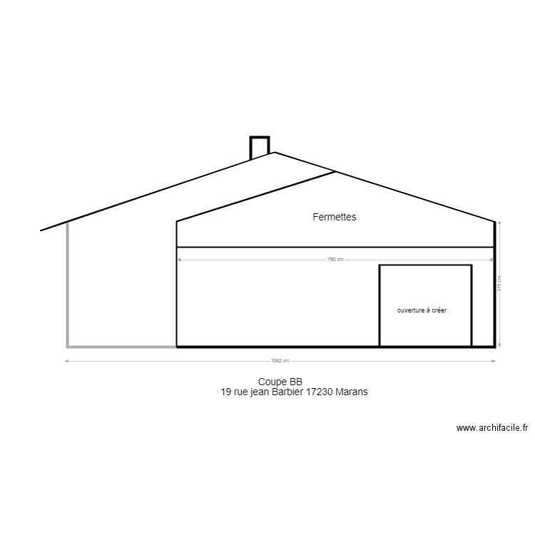 Coupe BB. Plan de 0 pièce et 0 m2