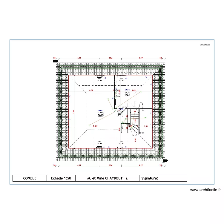 CHAYBOUTI COMBLES. Plan de 