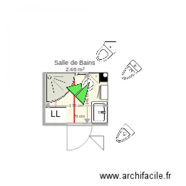 Salle de bains WC d angle Vidaxl 68. Plan de 0 pièce et 0 m2
