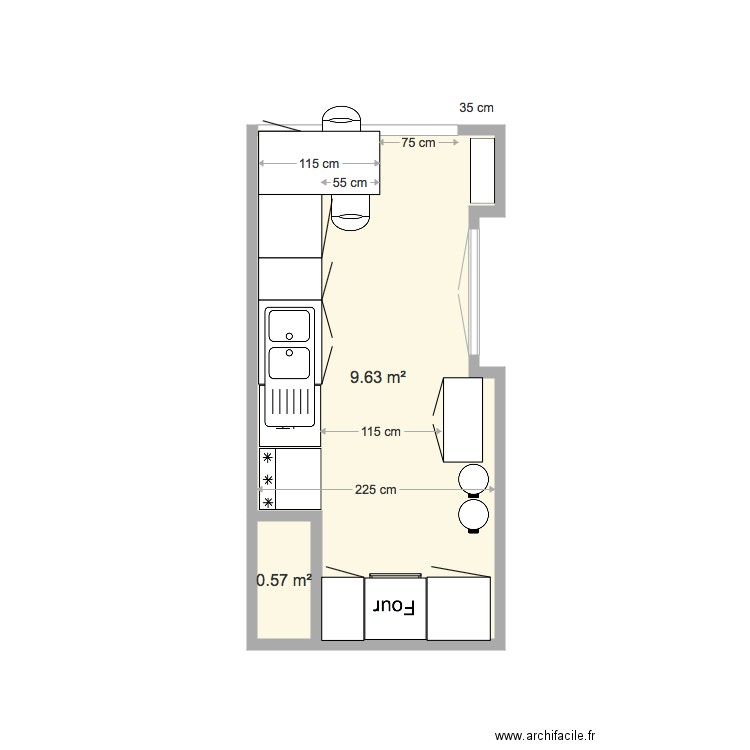 5B GG  cuisine 1B. Plan de 0 pièce et 0 m2