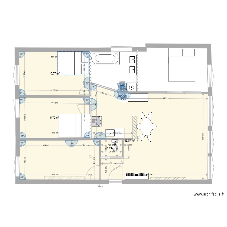 ALESIA. Plan de 5 pièces et 65 m2