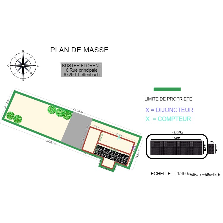 PLAN DE MASSE DE KUSTER FLORENT. Plan de 2 pièces et 138 m2