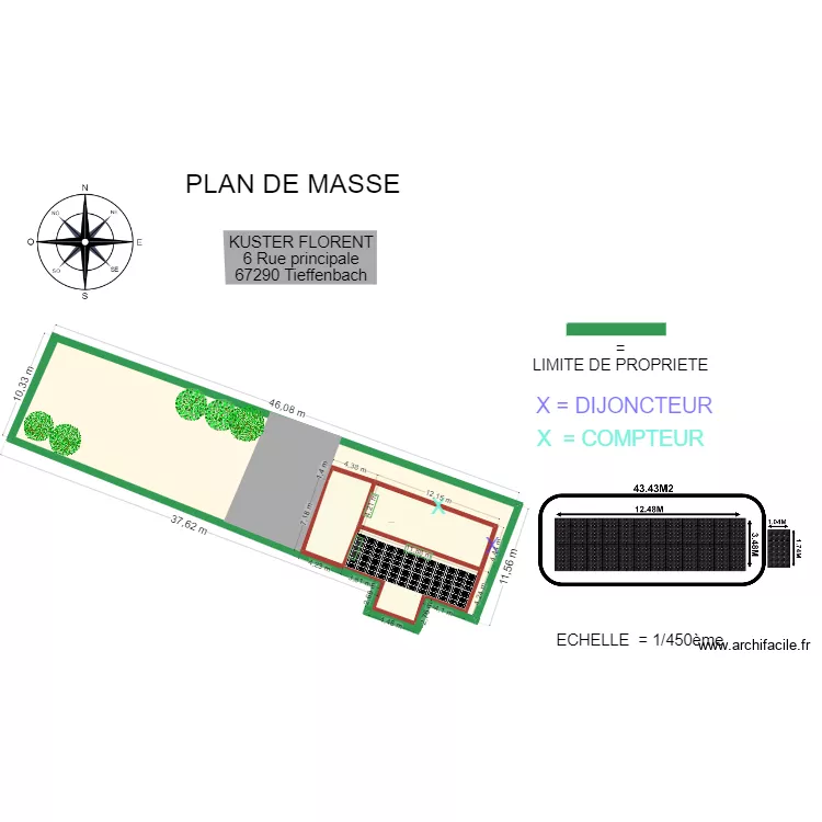 PLAN DE MASSE DE KUSTER FLORENT. Plan de 