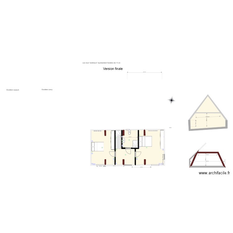 Etage Valerie 2021 V3. Plan de 2 pièces et 71 m2