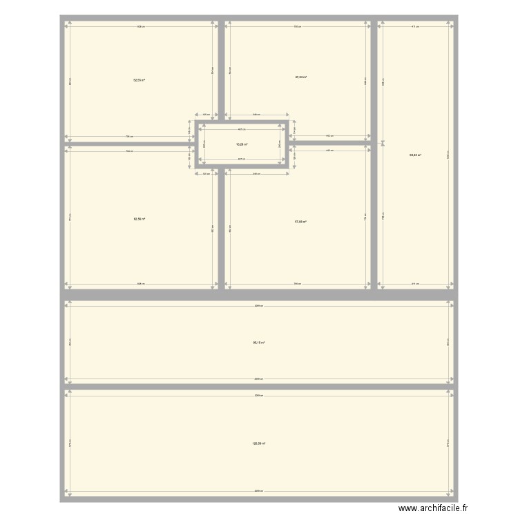 projet Bacalan base R1. Plan de 8 pièces et 505 m2