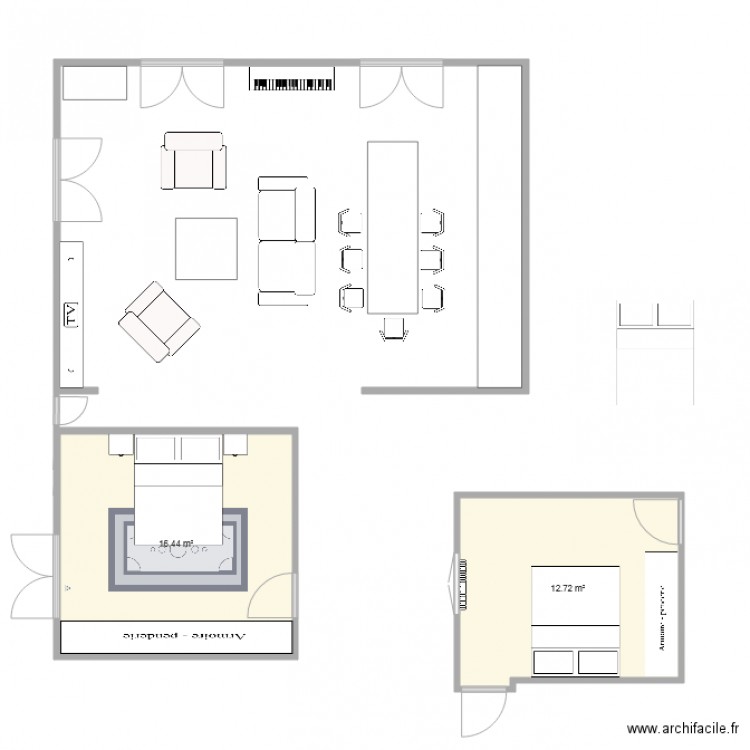 Cuisine Salon. Plan de 0 pièce et 0 m2