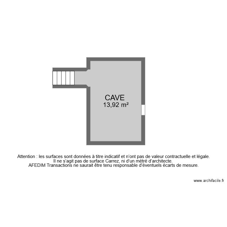 BI8369 CAVE . Plan de 2 pièces et 15 m2