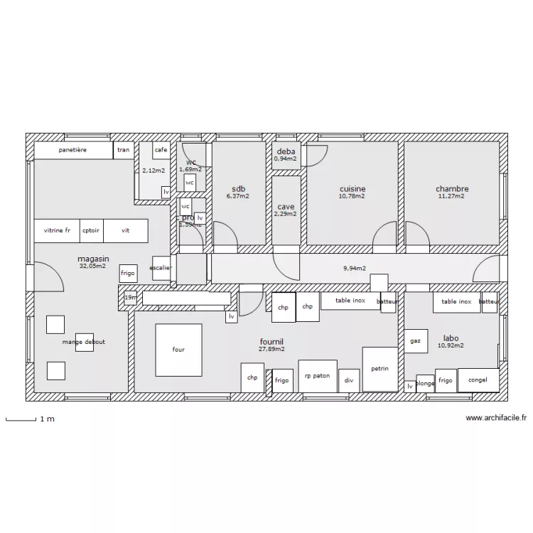 ma boulangerie p&acirc;tisserie. Plan de 