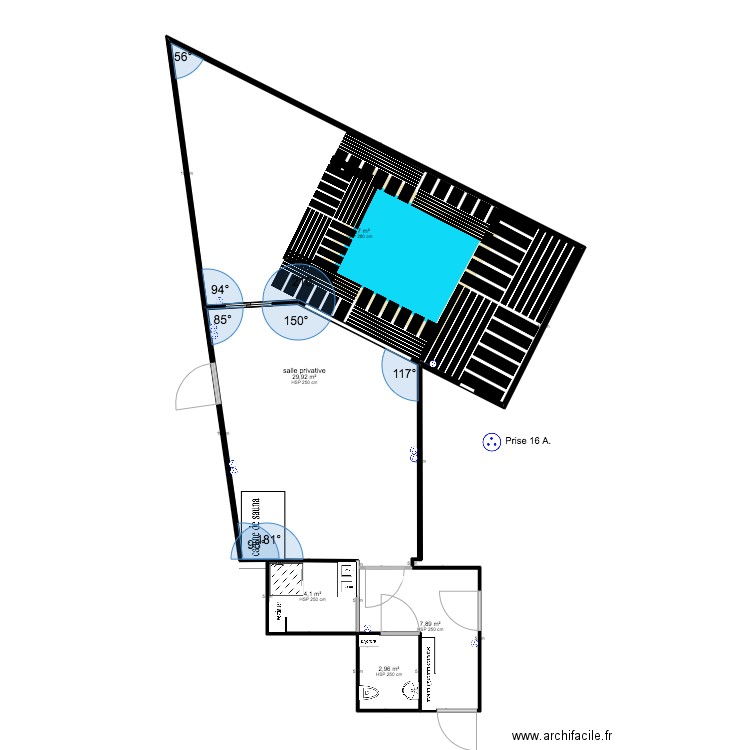 tpom électrique. Plan de 5 pièces et 92 m2