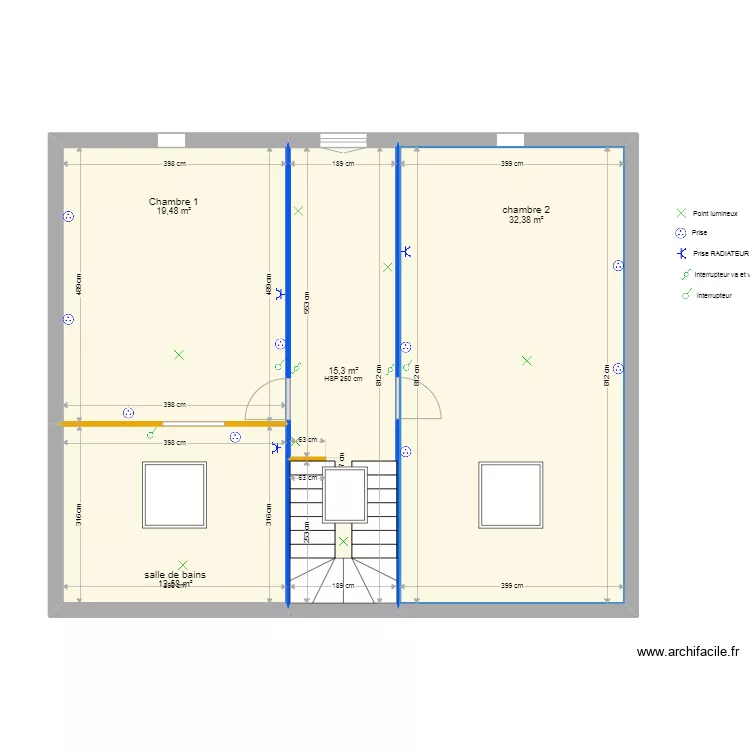 Amenagement &eacute;tage Souton. Plan de 