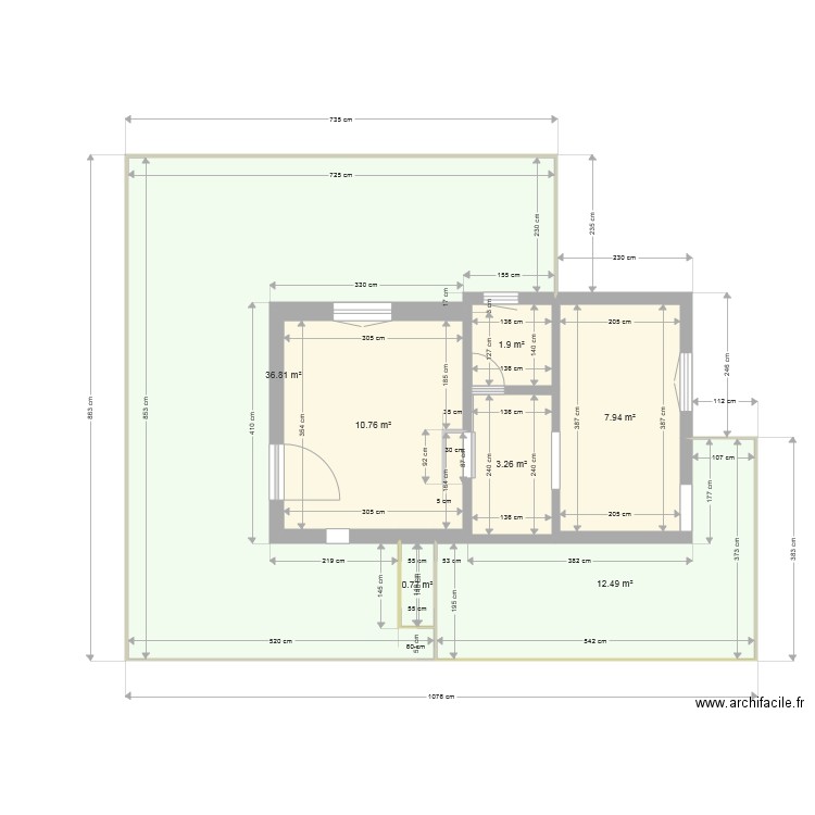 Cabanon. Plan de 0 pièce et 0 m2