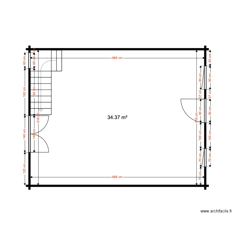 RDC Chalet 34 M Devis. Plan de 0 pièce et 0 m2