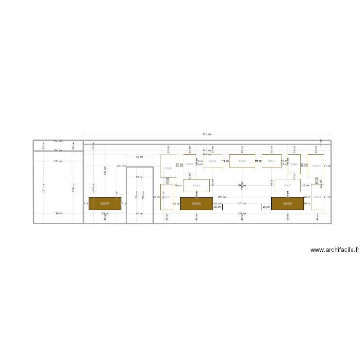 niche 2. Plan de 4 pièces et 22 m2