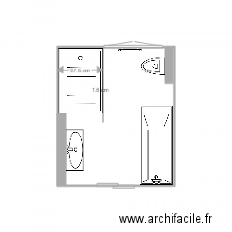 Salle de bain avec baignoire. Plan de 0 pièce et 0 m2