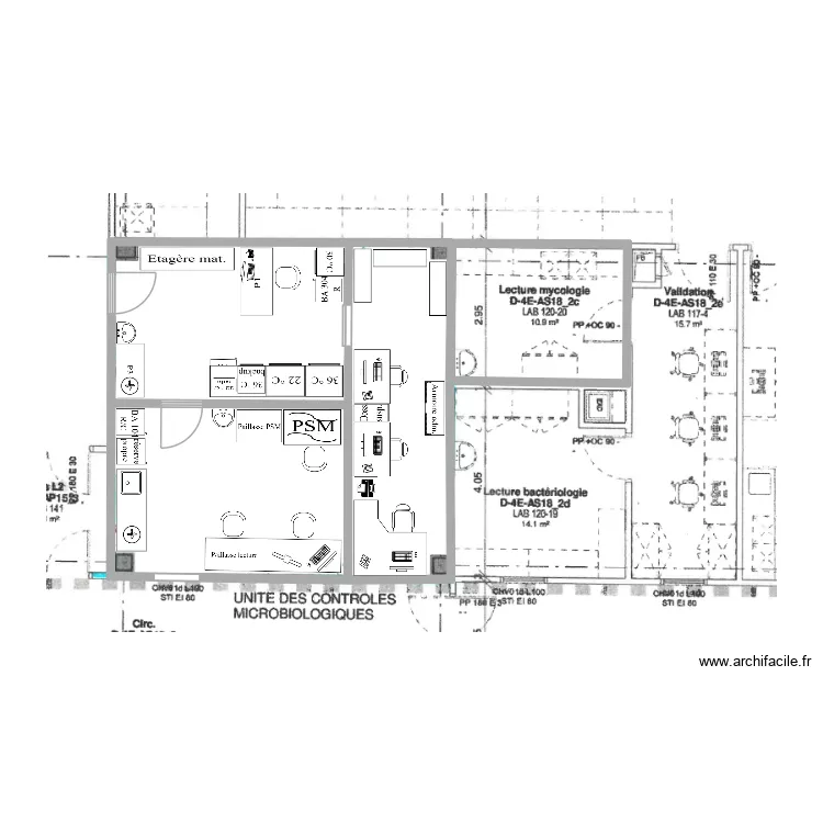 IDN. Plan de 1  et 10 m²
