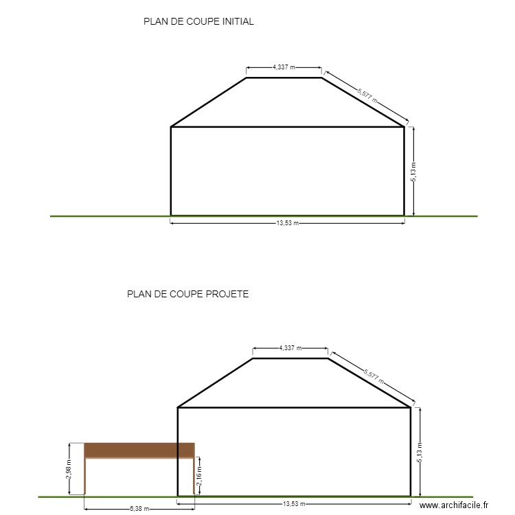 TUTO PLAN EN COUPE . Plan de 0 pièce et 0 m2