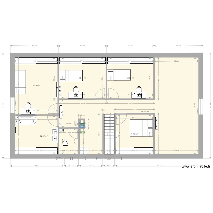 étage Valencogne 2020 mobilier. Plan de 0 pièce et 0 m2