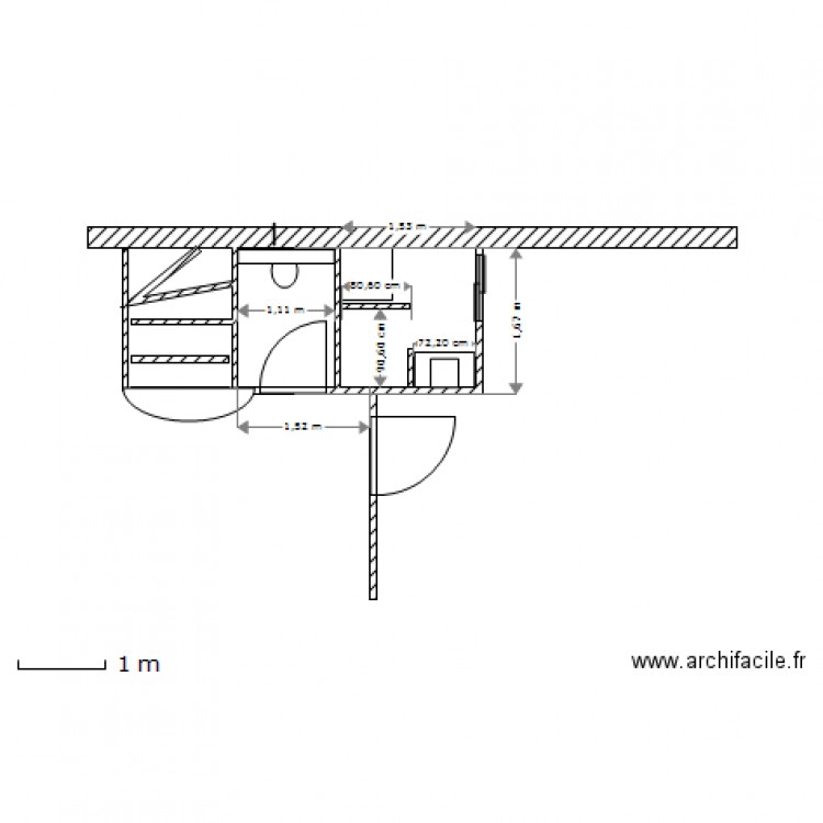 salle d'eau rdch le 26 juillet. Plan de 0 pièce et 0 m2