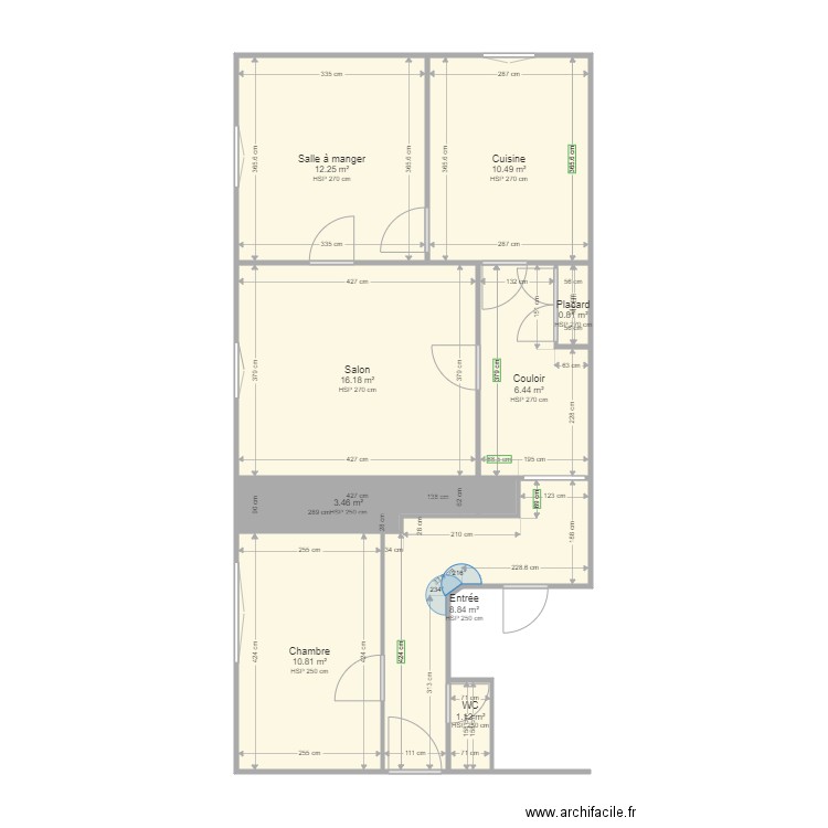 JEANDOUX. Plan de 10 pièces et 71 m2