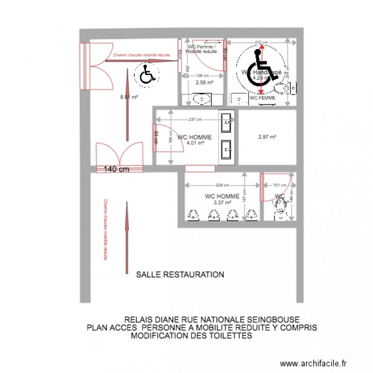 relais diane TOILETTE . Plan de 0 pièce et 0 m2