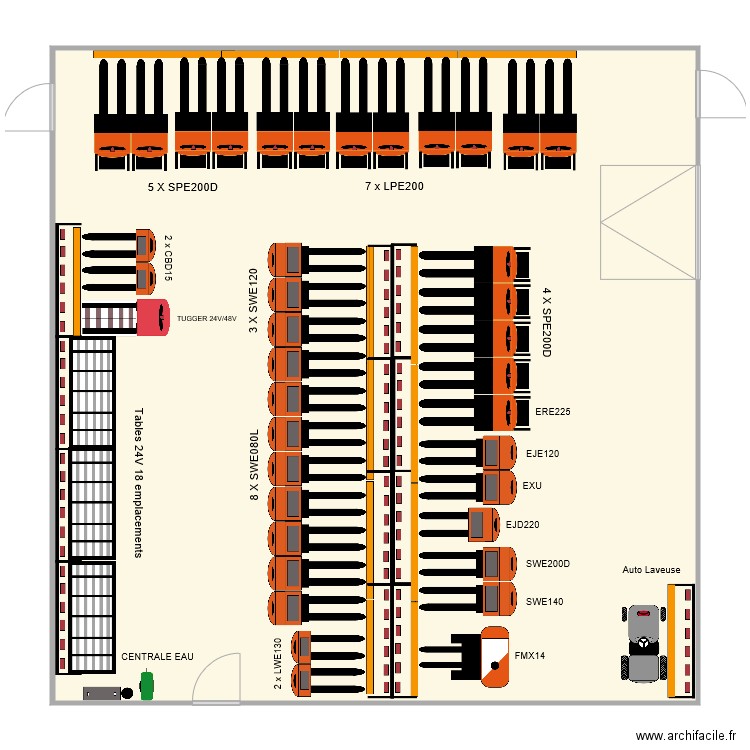 Salle de Charge STEF ATTON. Plan de 1 pièce et 185 m2