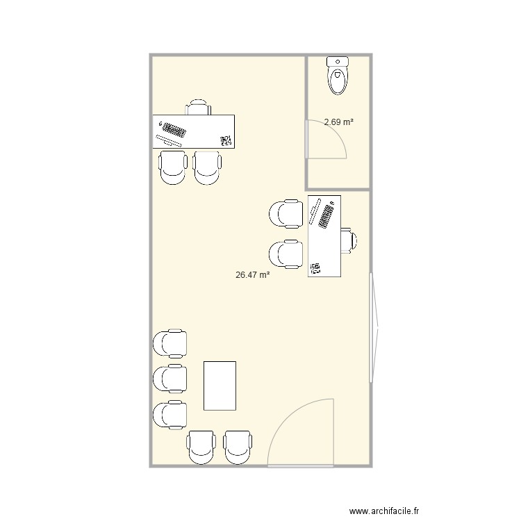 Bureau 1. Plan de 0 pièce et 0 m2