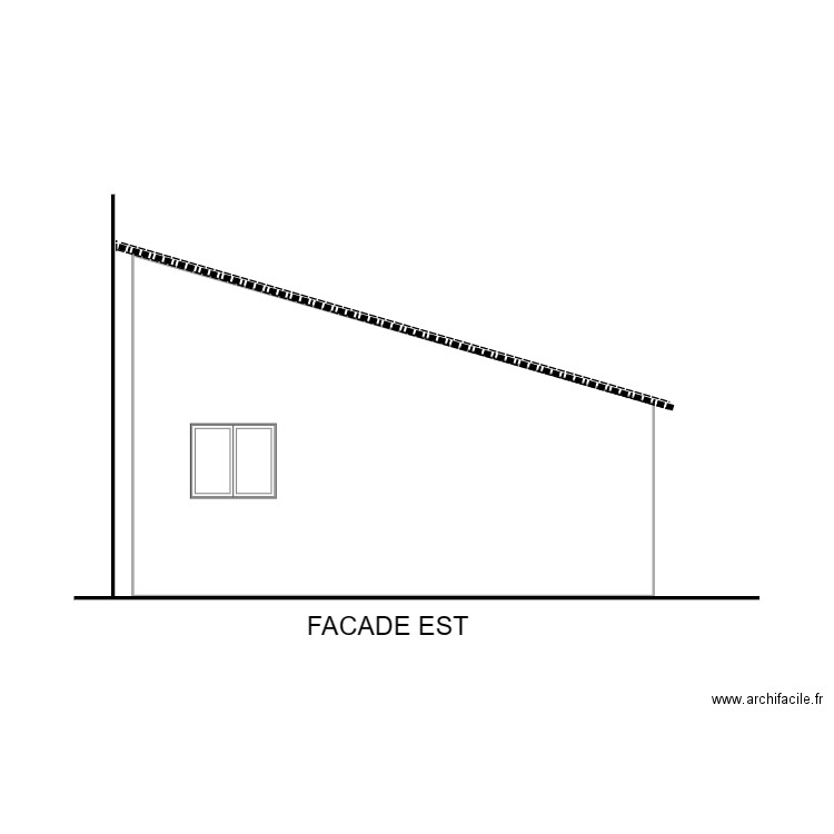 facade EST. Plan de 1 pièce et 25 m2